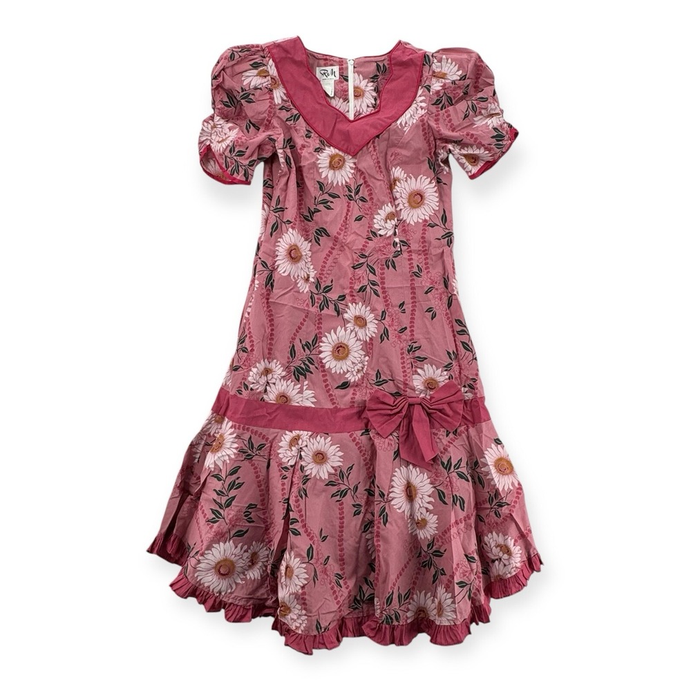 Vintage RM Muumuu Dress Womens Size 6‎  Hawaiian Floral Pink Midi Aloha